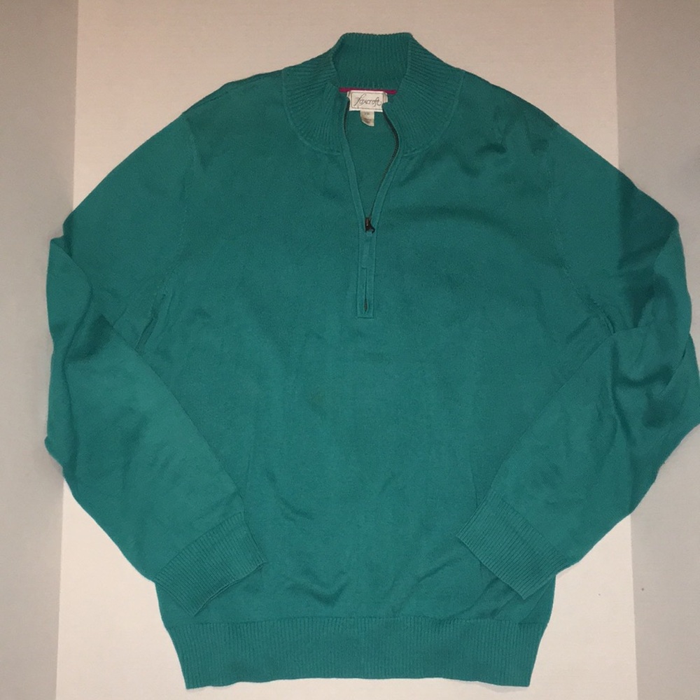 Men's Teal Half-Zip Sweater
